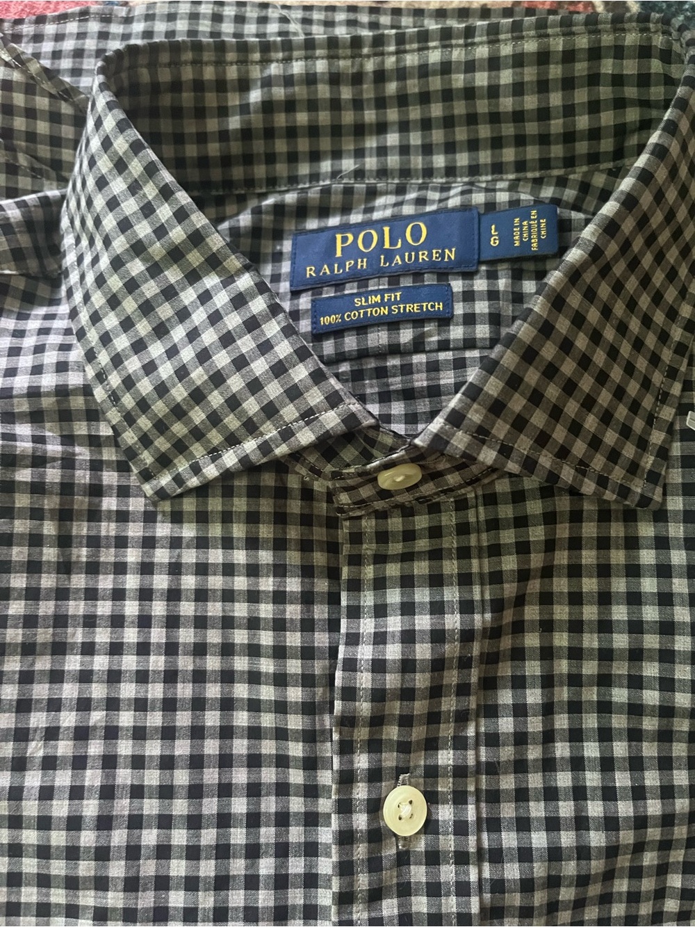 Polo by Ralph Lauren Men’s Black & grey Gingham Button-Down Shirt Men’s Large